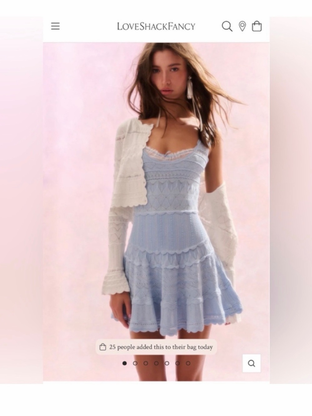 LoveShackFancy Ronelle Pointelle Scallop Mini Dress